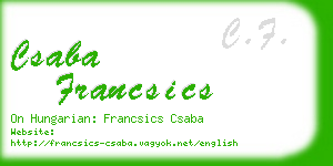 csaba francsics business card